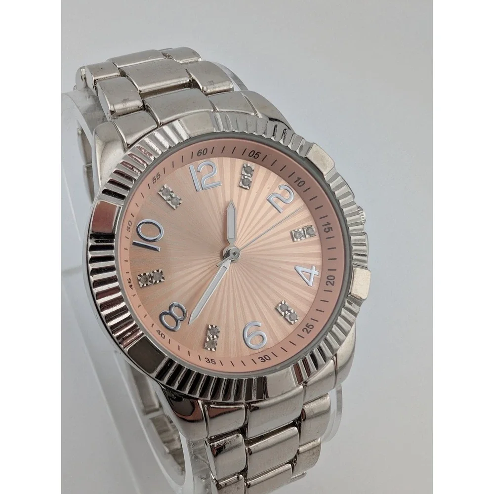 Avon Genuine 12 Diamond Accent Watch Pink Dial 8